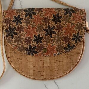 Floral Cork Crossbody Bag